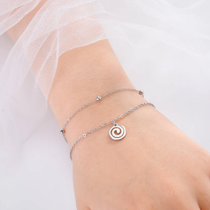 Spiral Charm Bead Bracelet