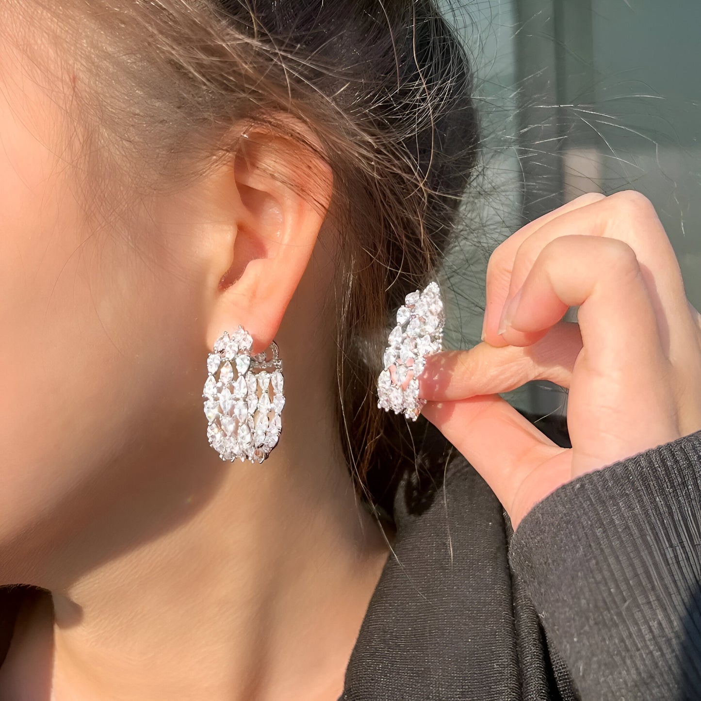 Double Sided Hoop Earrings - JR NEST