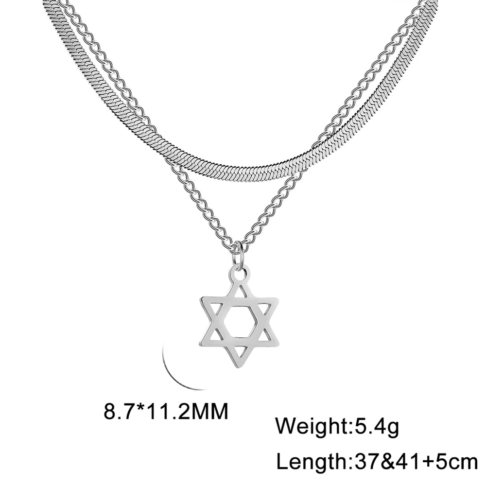 Hexagram Necklace Stainless Steel