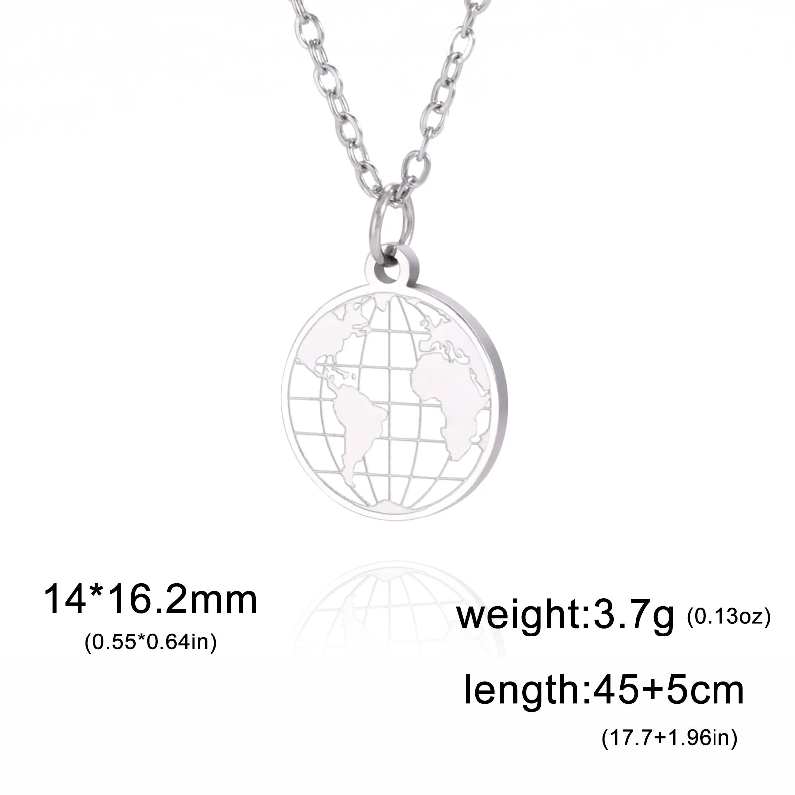 World Map Choker Pendant Necklace