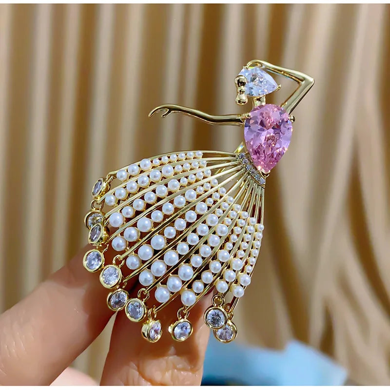 Pearl Dance Dress Brooch