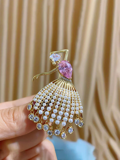 Pearl Dance Dress Brooch