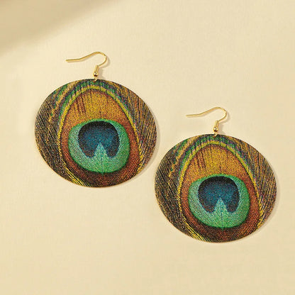 Elegant Peacock Feather Earrings 