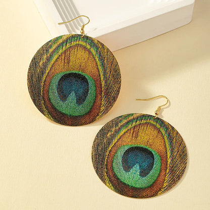 Elegant Peacock Feather Earrings 