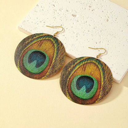 Elegant Peacock Feather Earrings 