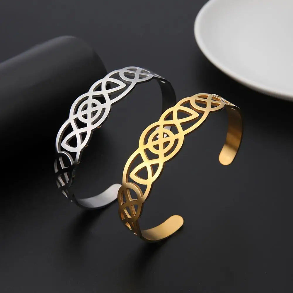 Vintage Stainless Steel Celtic Cuffs