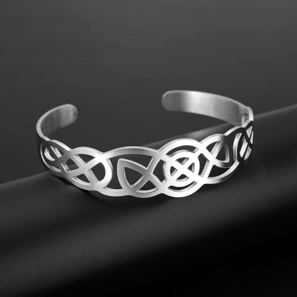 Vintage Stainless Steel Celtic Cuffs