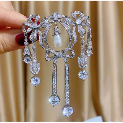 Fringe Imitation Pearl Brooch