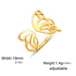 Flower Butterfly Open Rings
