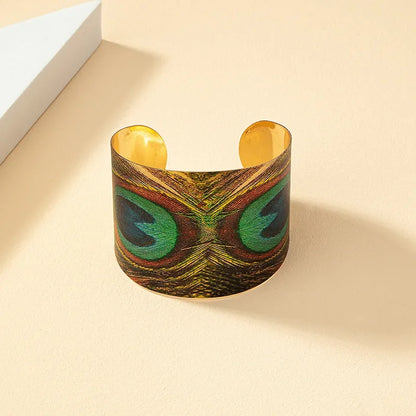 Peacock Geometric Cuff Bracelet