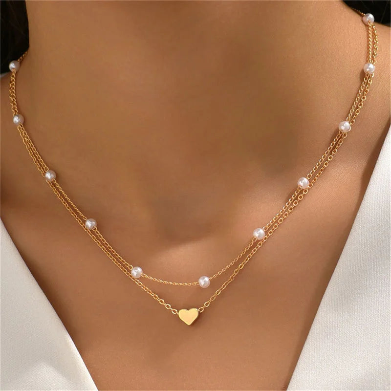 Love Heart Pearl Necklace