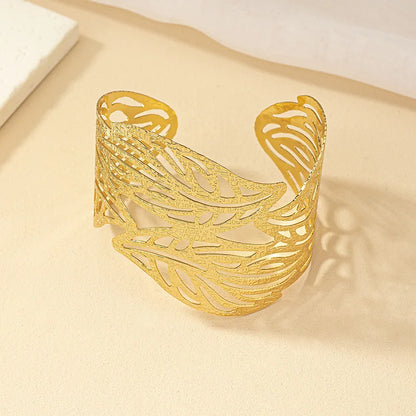 Retro Leaf Bangle Cuff