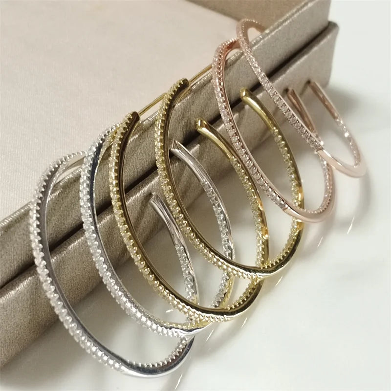 Elegant 40MM Silver Hoops