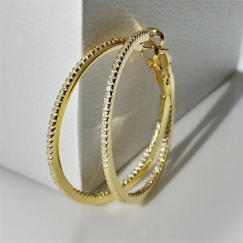 Elegant 40MM Silver Hoops