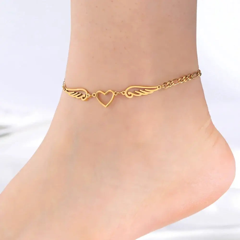 Stainless Steel Heart Anklet