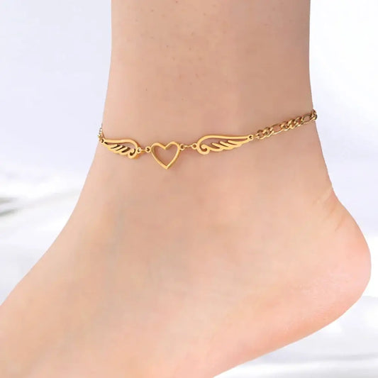 Stainless Steel Heart Anklet