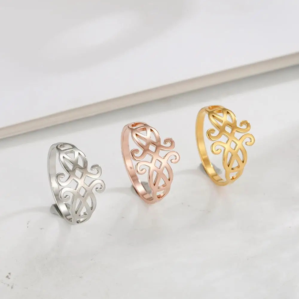 Gold Flower Finger Ring