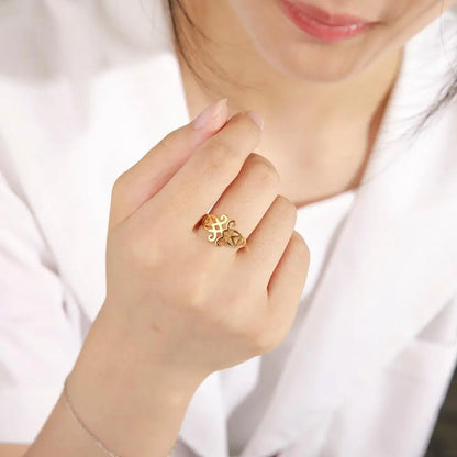 Gold Flower Finger Ring