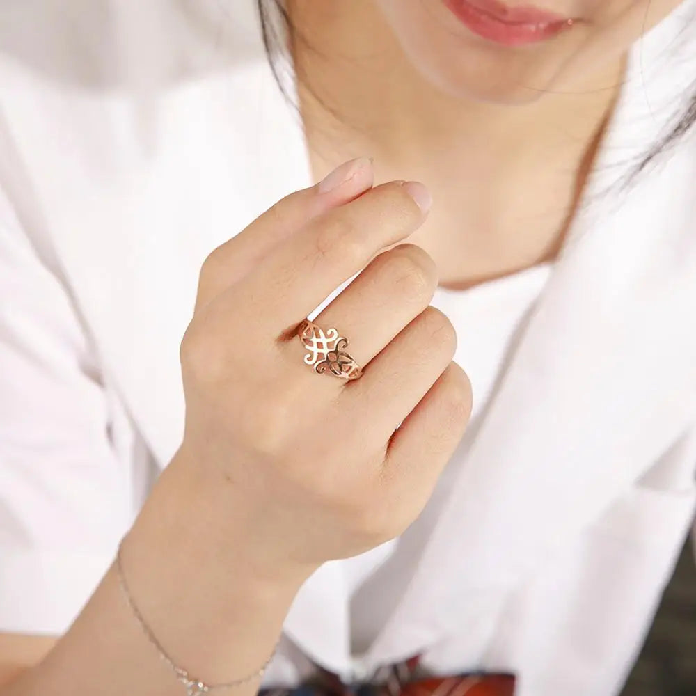 Gold Flower Finger Ring