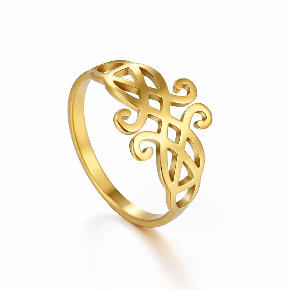 Gold Flower Finger Ring