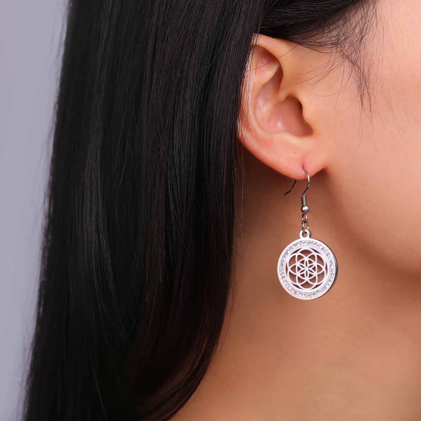 Zircon Round Earring