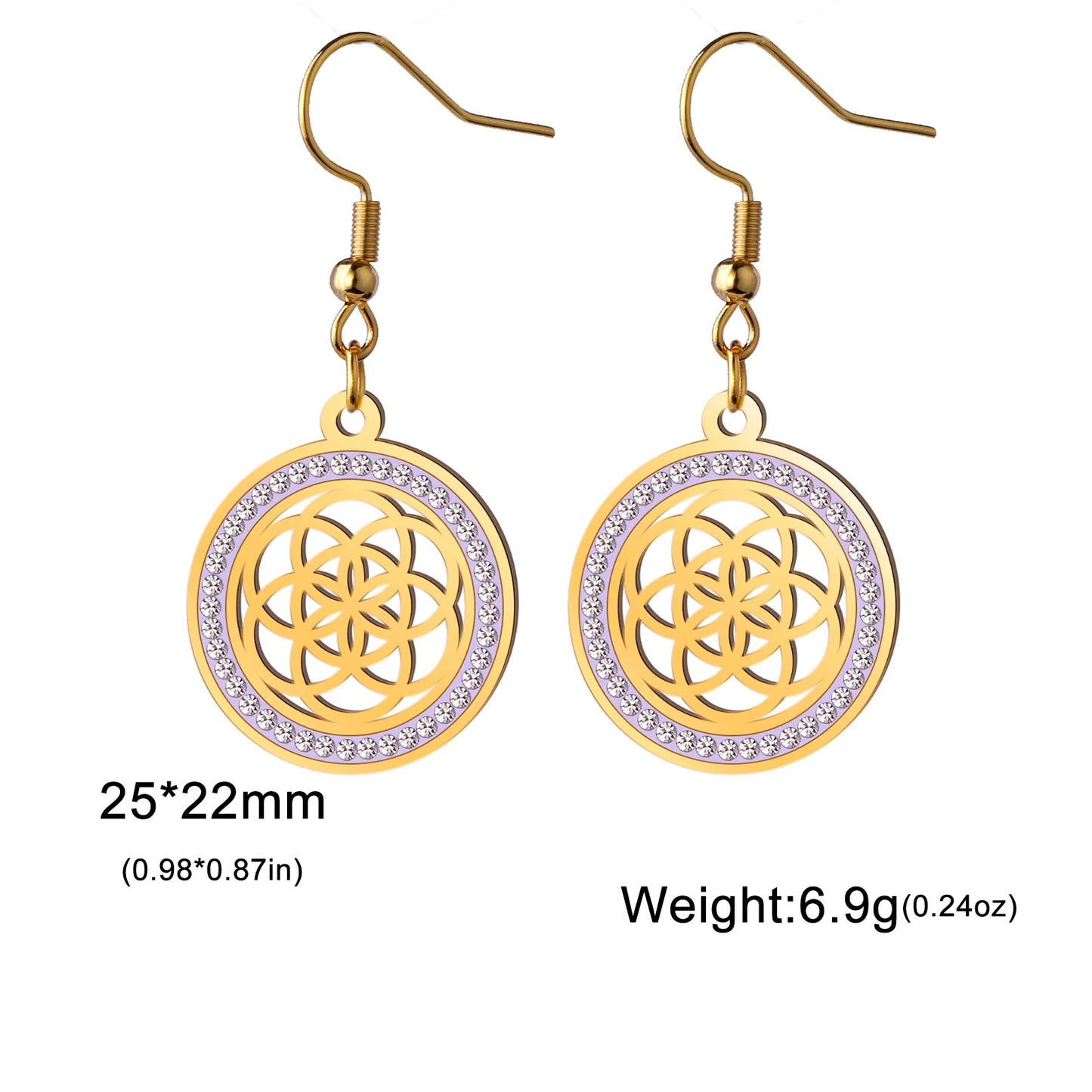 Zircon Round Earring