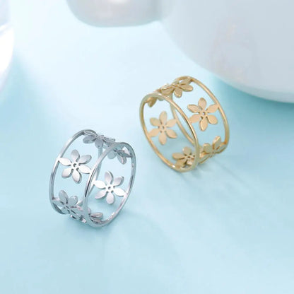 Flower Stainless Steel Ring