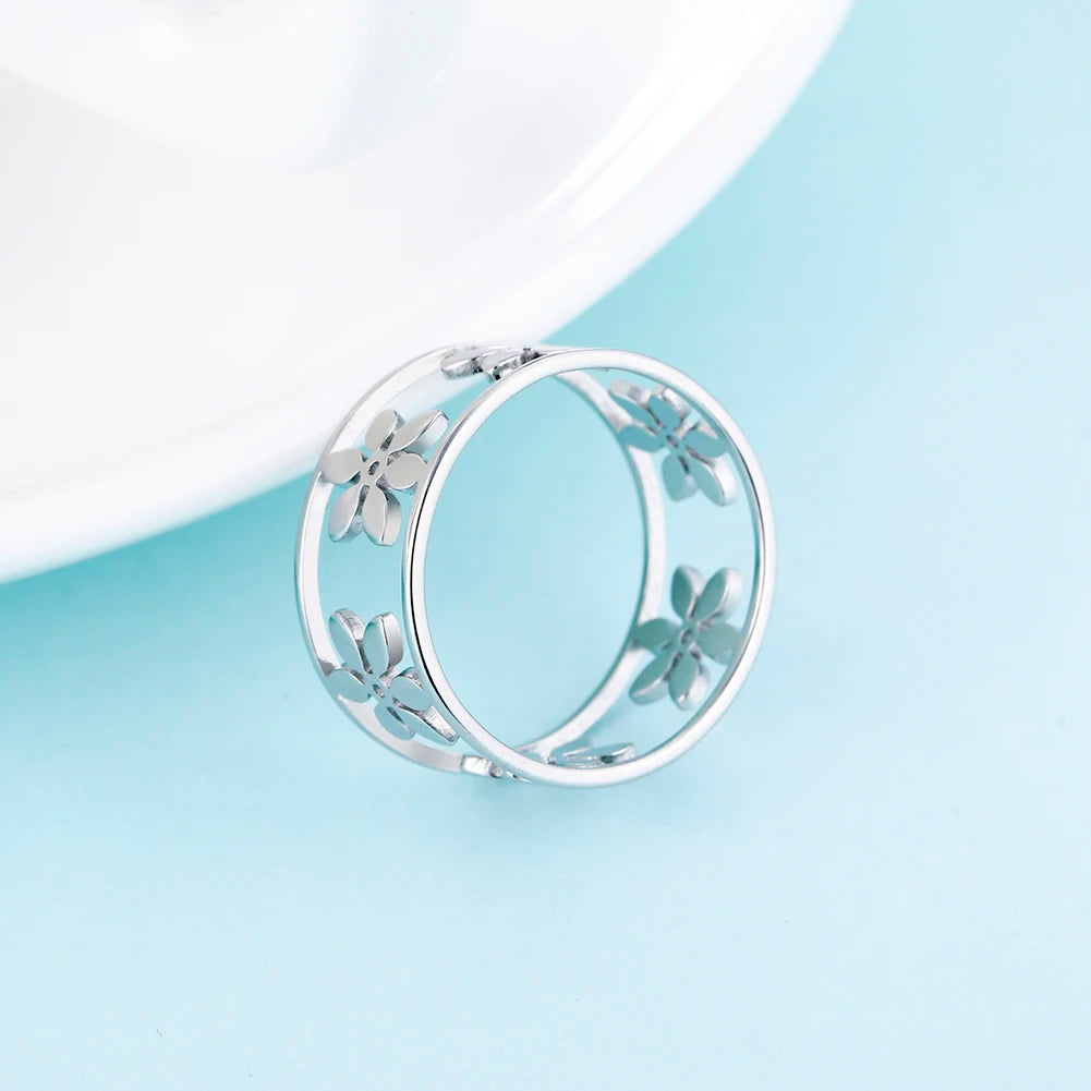 Flower Stainless Steel Ring