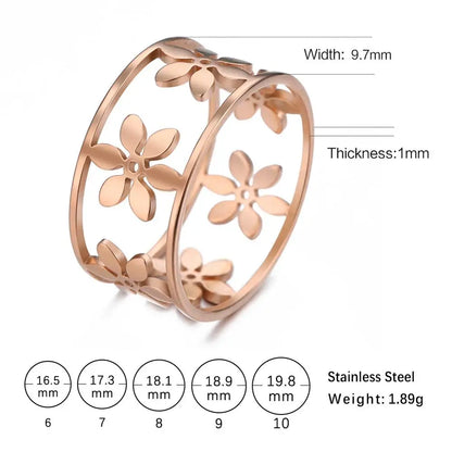 Flower Stainless Steel Ring