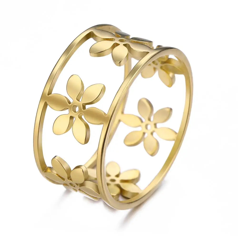 Flower Stainless Steel Ring