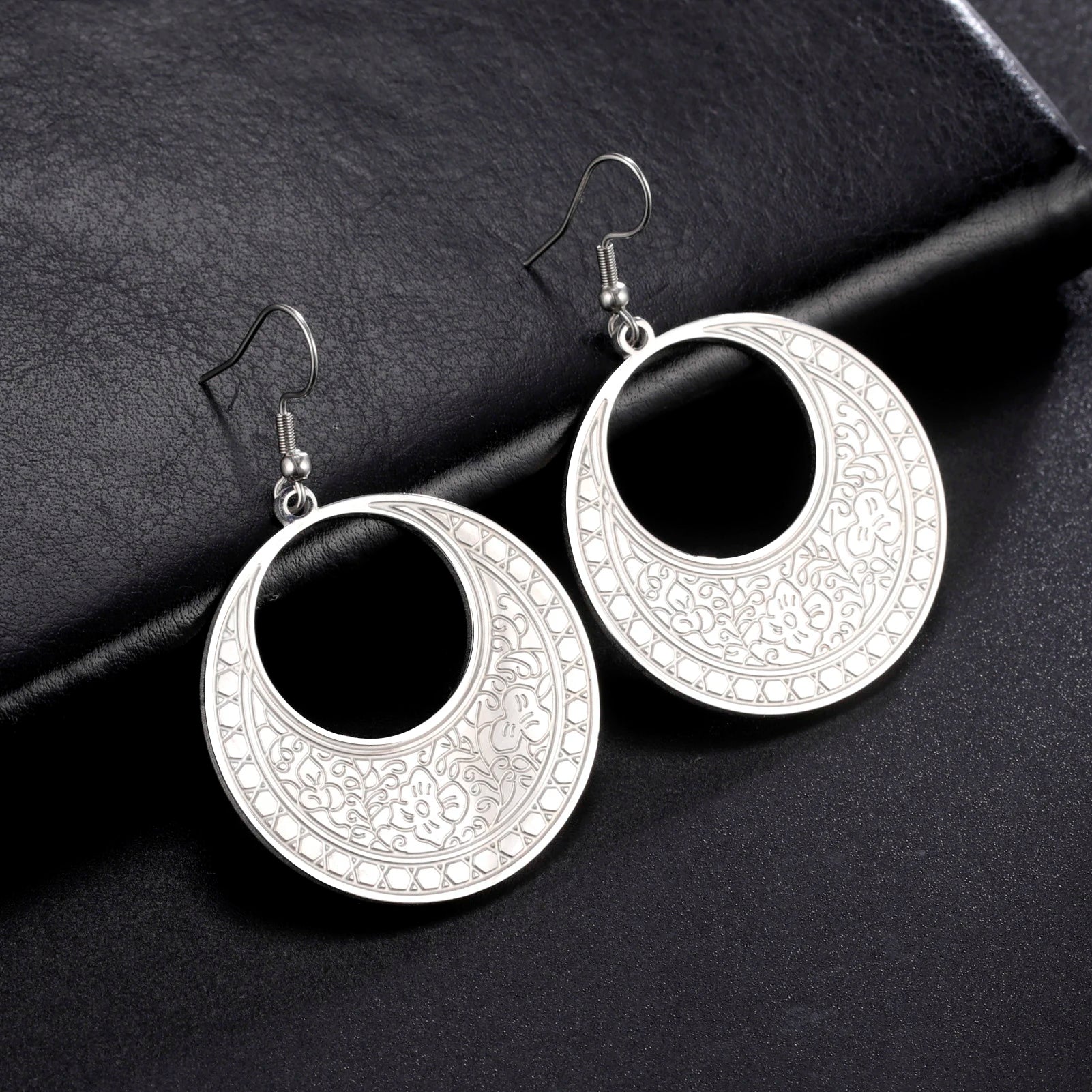 Ethnic Round Drop Dangle Earrings