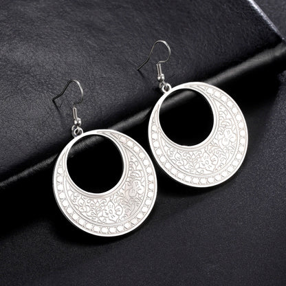 Ethnic Round Drop Dangle Earrings