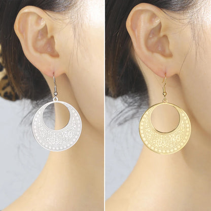 Ethnic Round Drop Dangle Earrings