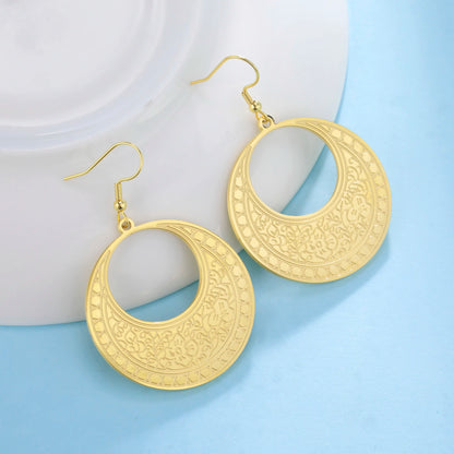 Ethnic Round Drop Dangle Earrings