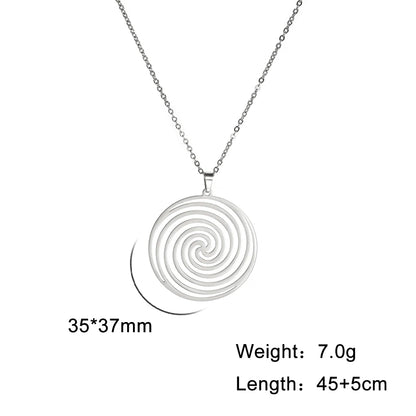 Modern Spiral Round Necklace