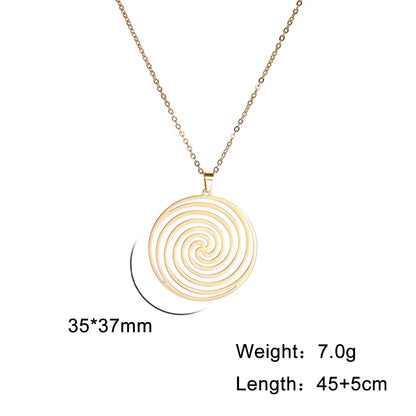 Modern Spiral Round Necklace