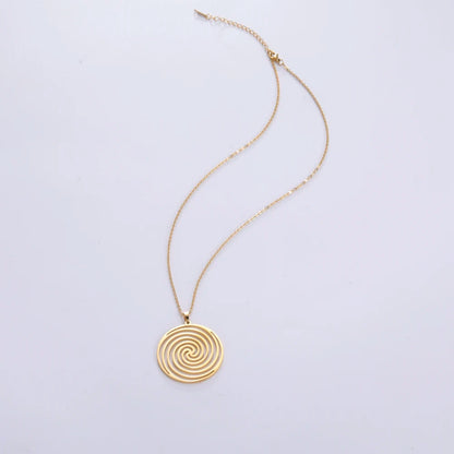 Modern Spiral Round Necklace