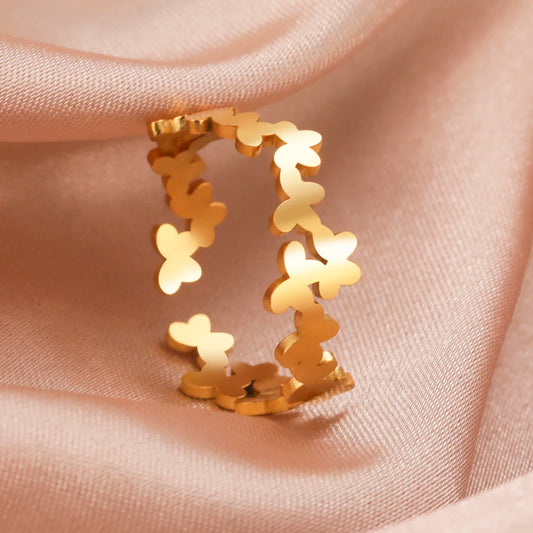 Aesthetic Gold Butterfly Ring