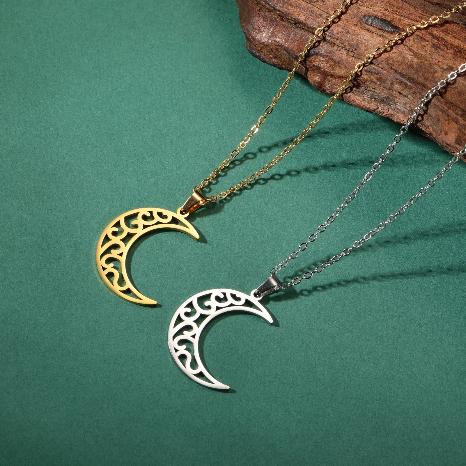 Crescent Moon Gold Chain