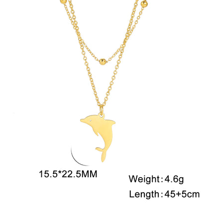 Gold Double Layer Dolphin Jewelry