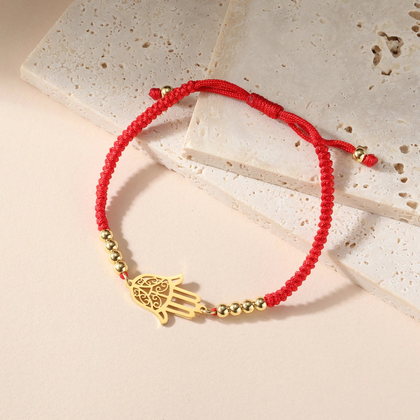 Red Black Rope Hamsa Bracelet