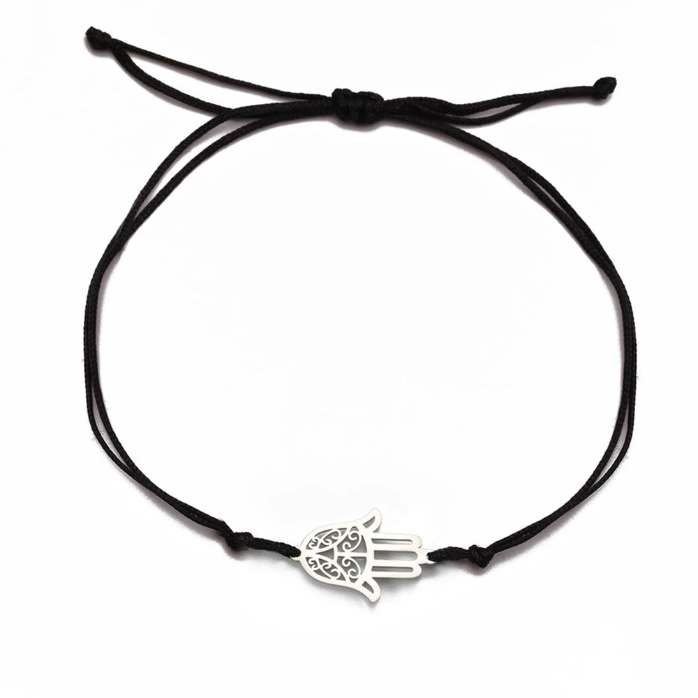 Red Black Rope Hamsa Bracelet