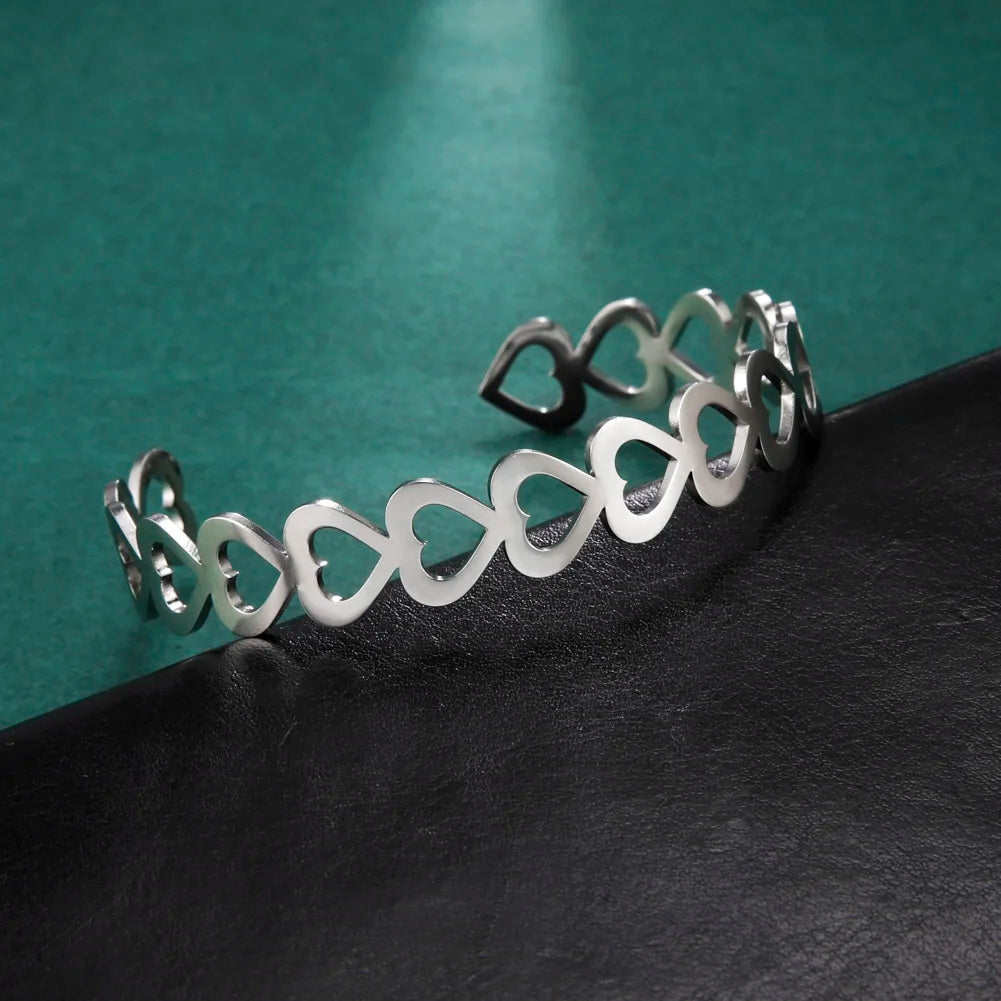 Luxury Stainless Steel Heart Bracelets