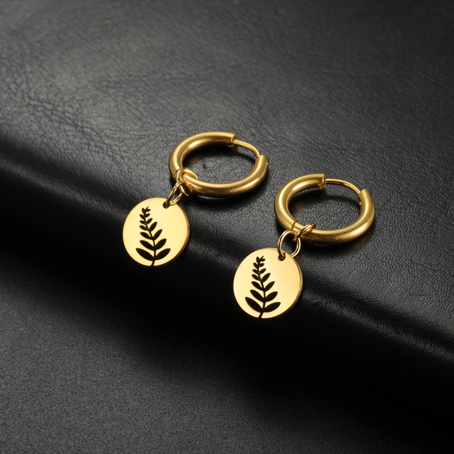 Stainless Steel Gold Drop Earrings