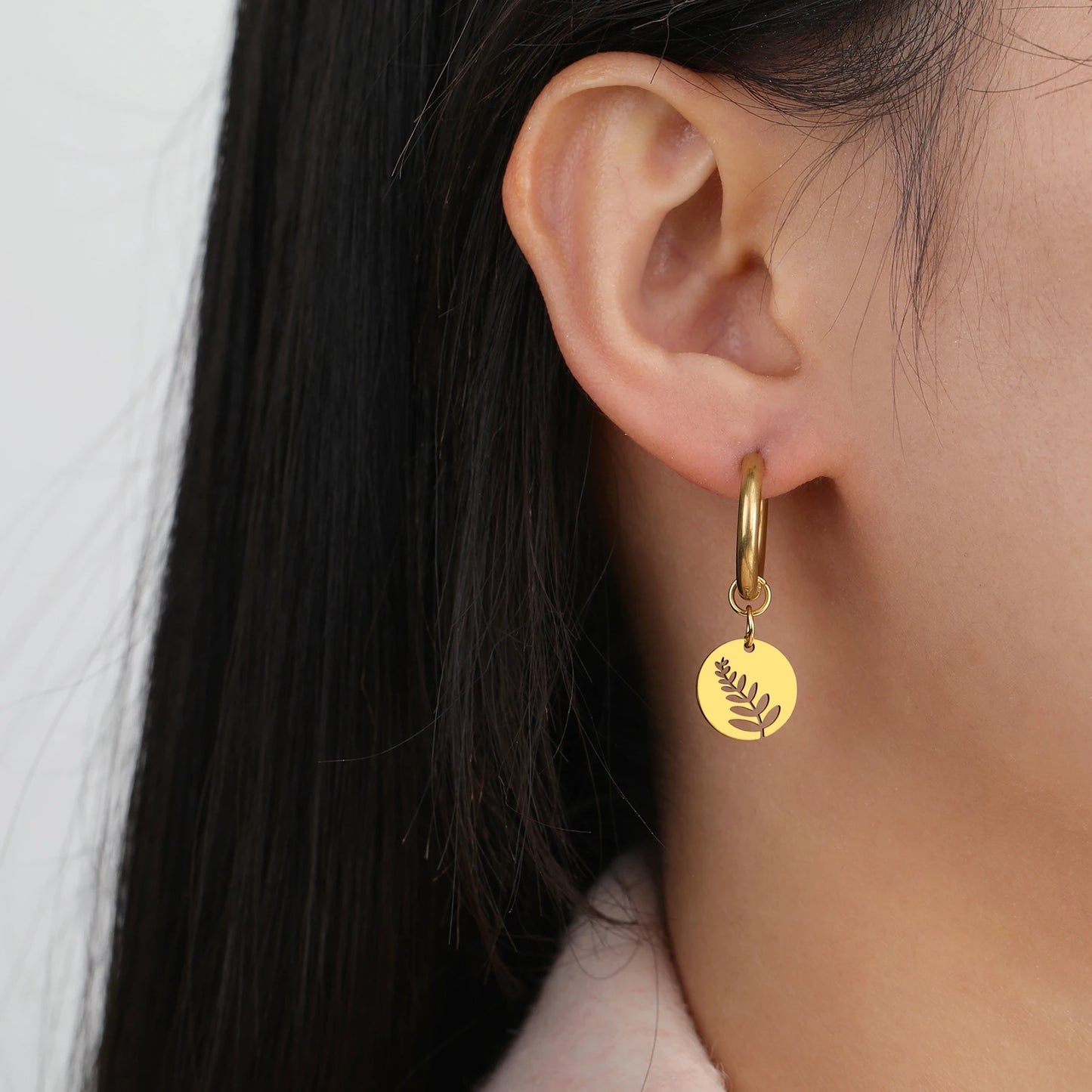 Stainless Steel Gold Drop Earrings