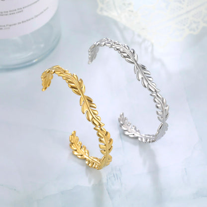 Stainless Steel Bohemian Leaf Bracelet