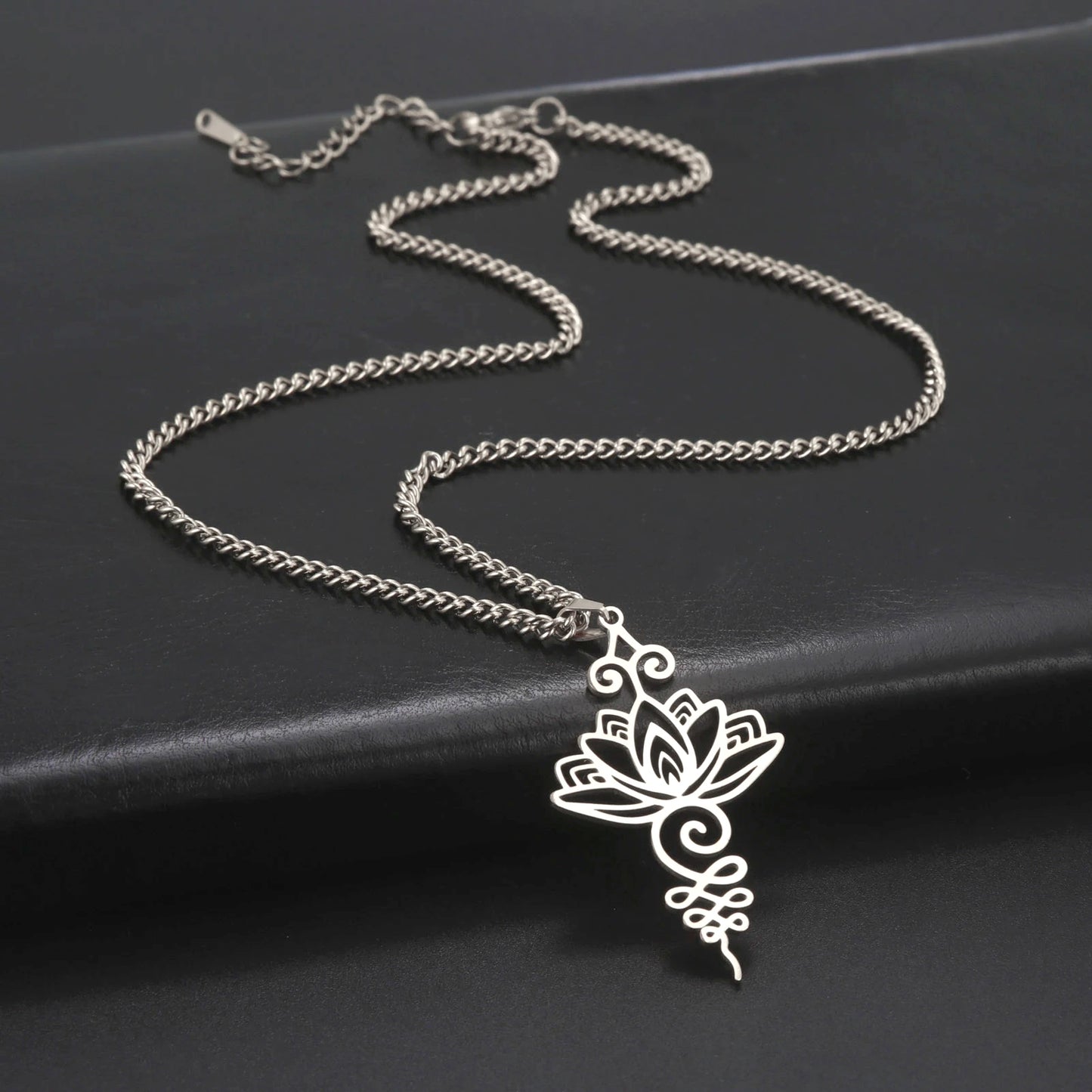 Stainless Steel Yoga Flower Pendant