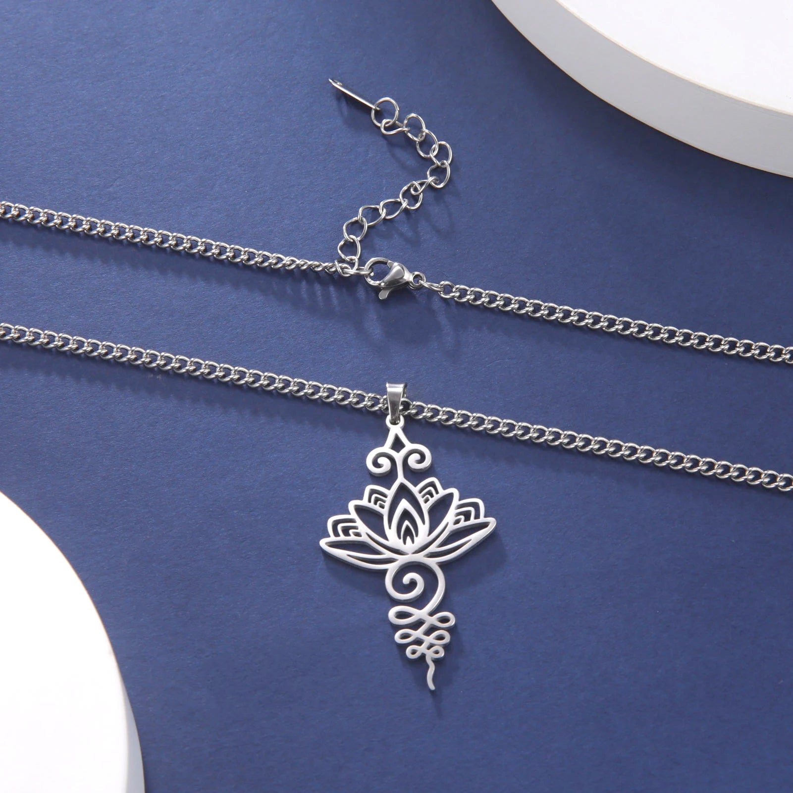 Stainless Steel Yoga Flower Pendant