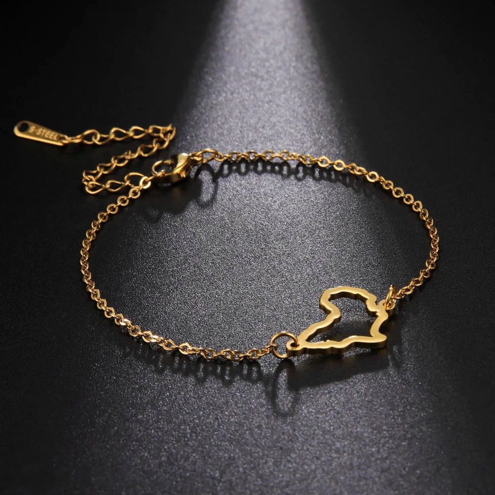 Ethnic Gold Map Bracelet