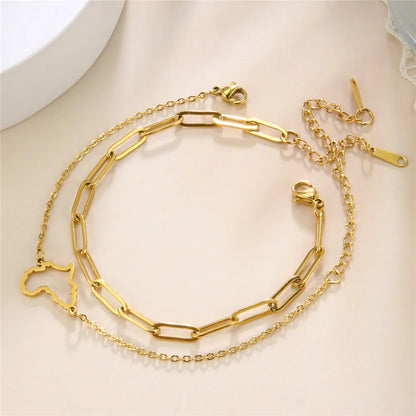 Ethnic Gold Map Bracelet